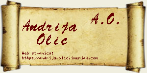 Andrija Olić vizit kartica